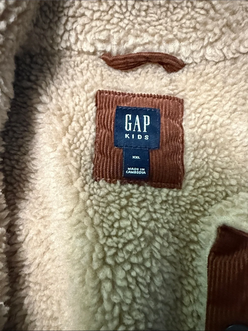 Gap Corduroy Sherpa-Lined boys XXL Jacket - Brown